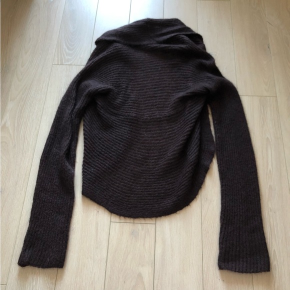 United Colors of Benetton Brown Mohair Blend Sweater Cardigan - Picture 4 of 9